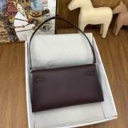 Hermes Kelly Elan Handmade Dark Brown Bag In Silver Buckle 27cm - 6