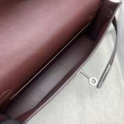 Hermes Kelly Elan Handmade Dark Brown Bag In Silver Buckle 27cm - 4