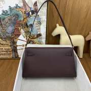 Hermes Kelly Elan Handmade Dark Brown Bag In Gold Buckle 27cm - 5