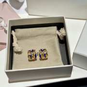 Loewe nest small hoop earrings in sterling silver and enamel gold /midnight blue - 1