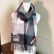 Burberry Lambswool Scarf Black Grey 38x200cm - 1