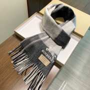 Burberry Lambswool Scarf Black Grey 38x200cm - 6