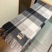 Burberry Lambswool Scarf Black Grey 38x200cm - 3