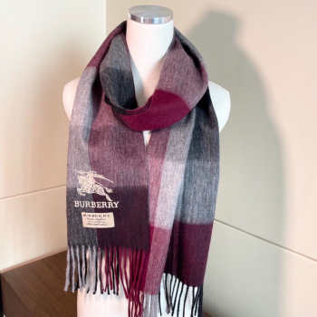 Burberry Lambswool Scarf  38x200cm Red /Black /Grey