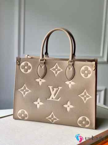 LV ONTHEGO MM TOTE BAG M45494 GREY 35CM