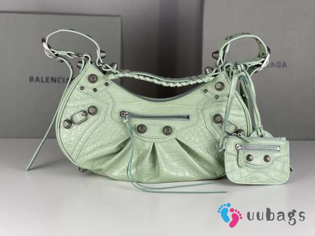 Balenciaga Le Cagole Croco Light Green Bag 33x16x8cm - 1