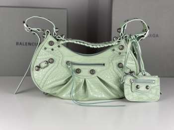 Balenciaga Le Cagole Croco Light Green Bag 33x16x8cm