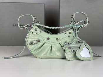 Balenciaga Le Cagole Croco Light Green Bag 26x16x10cm