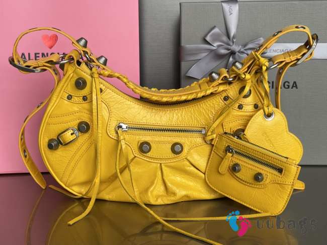 Balenciaga Le Cagole Croco Yellow Bag 33x16x8cm - 1