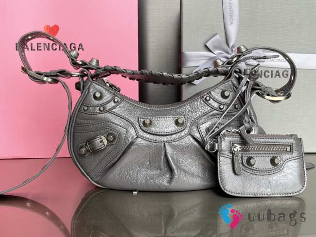 Balenciaga Le Cagole Croco Grey Bag 26x16x10cm - 1