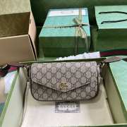 Gucci beige/ ebony canvas ophidia mini bag  13x22x4cm - 1