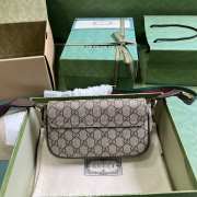 Gucci beige/ ebony canvas ophidia mini bag  13x22x4cm - 2