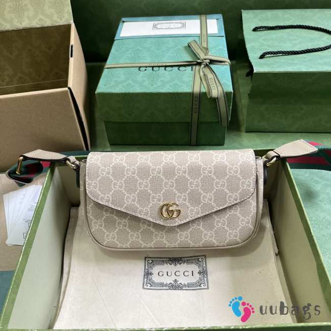 Gucci beige canvas ophidia mini bag 13x22x4cm - 1