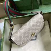 Gucci beige canvas ophidia mini bag 13x22x4cm - 4