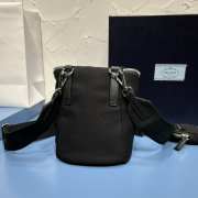 Prada canvas shoulder bag in black 21x15x15cm - 4