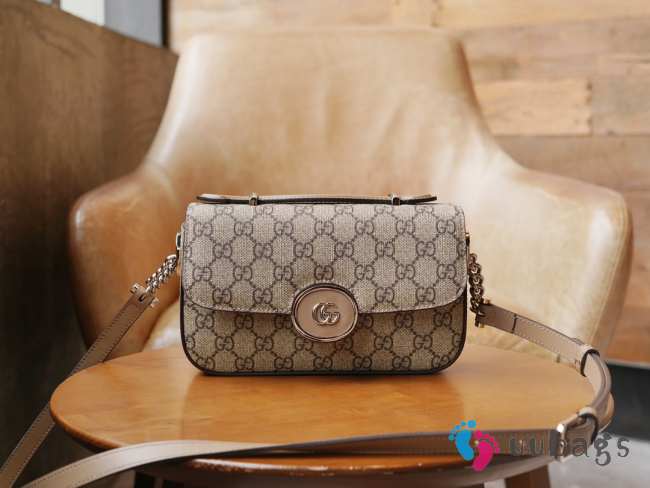 Gucci Petite GG Super Bag Beige and Ebony GG Supreme Canvas - 1