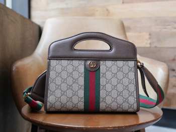 Gucci Ophidia Small Tote With Web Beige Ebony Bag 25.5x29x10cm