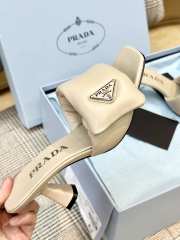 Prada Padded Heeled Mules in Beige 5cm - 2