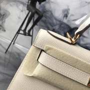 Hermes Kelly Craie & Biscuit Epsom Bag In White 28cm - 2