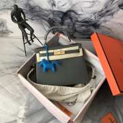 Hermes Kelly Craie & Biscuit Epsom Bag In Dark Grey 28cm - 1