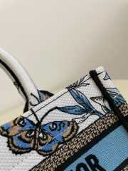 Dior Lady D-Lite Bag Gold-Tone and Blue Butterfly Zodiac Embroidery 21.5x13x7.5cm - 6