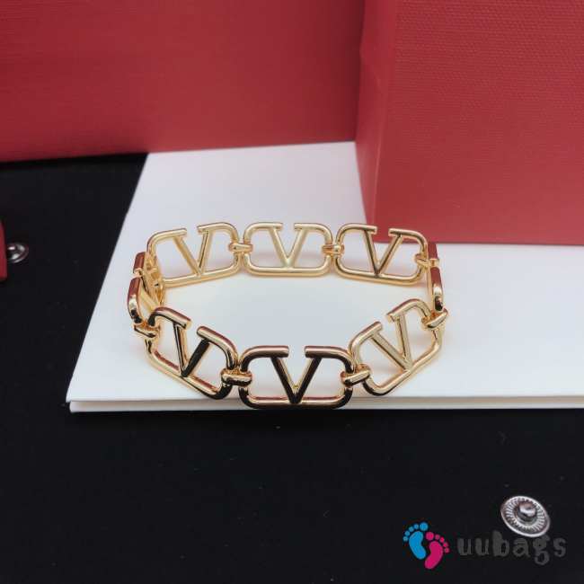 Valentino V logo gold bracelet  - 1