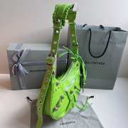 Balenciaga Le Cagole Croc-embossed Leather Bag In Green 33x16x8cm - 6