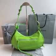 Balenciaga Le Cagole Croc-embossed Leather Bag In Green 33x16x8cm - 5