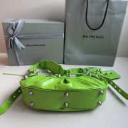 Balenciaga Le Cagole Croc-embossed Leather Bag In Green 33x16x8cm - 4