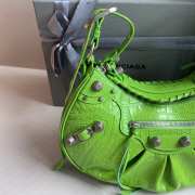 Balenciaga Le Cagole Croc-embossed Leather Bag In Green 33x16x8cm - 3