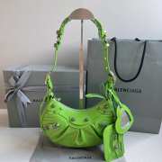 Balenciaga Le Cagole Croc-embossed Leather Bag In Green 26x16x10cm - 1