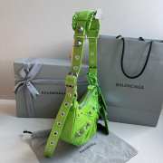 Balenciaga Le Cagole Croc-embossed Leather Bag In Green 26x16x10cm - 6