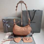 Balenciaga Le Cagole Croc-embossed Leather Bag In Nude 26x16x10cm - 5