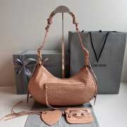 Balenciaga Le Cagole Croc-embossed Leather Bag In Nude 33x16x8cm - 3