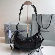 Balenciaga Le Cagole Croc-embossed Leather Bag In Balck 26x16x10cm - 5