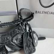 Balenciaga Le Cagole Croc-embossed Leather Bag In Balck 26x16x10cm - 2