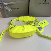 Balenciaga Le Cagole Lime Green Leather Shoulder Bag 26x16x6cm - 3