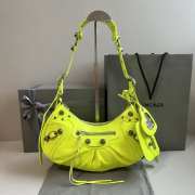 Balenciaga Le Cagole Lime Green Leather Shoulder Bag 33x16x8cm - 1