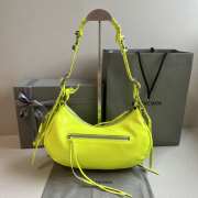 Balenciaga Le Cagole Lime Green Leather Shoulder Bag 33x16x8cm - 6