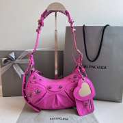 Balenciaga Le Cagole Rose Pink Leather Shoulder Bag 26x16x6cm - 1