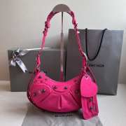 Balenciaga Le Cagole Hot Pink Leather Shoulder Bag 26x16x6cm - 1