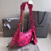 Balenciaga Le Cagole Hot Pink Leather Shoulder Bag 26x16x6cm - 6