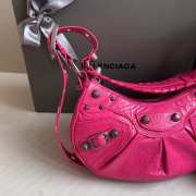 Balenciaga Le Cagole Hot Pink Leather Shoulder Bag 26x16x6cm - 3