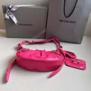 Balenciaga Le Cagole Hot Pink Leather Shoulder Bag 26x16x6cm - 4