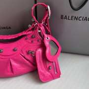 Balenciaga Le Cagole Hot Pink Leather Shoulder Bag 26x16x6cm - 2