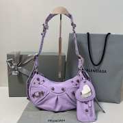 Balenciaga Le Cagole Purple Leather Shoulder Bag 26x16x6cm - 1