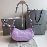 Balenciaga Le Cagole Purple Leather Shoulder Bag 26x16x6cm - 5