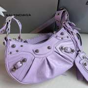 Balenciaga Le Cagole Purple Leather Shoulder Bag 26x16x6cm - 4