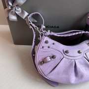 Balenciaga Le Cagole Purple Leather Shoulder Bag 26x16x6cm - 3