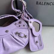 Balenciaga Le Cagole Purple Leather Shoulder Bag 26x16x6cm - 2